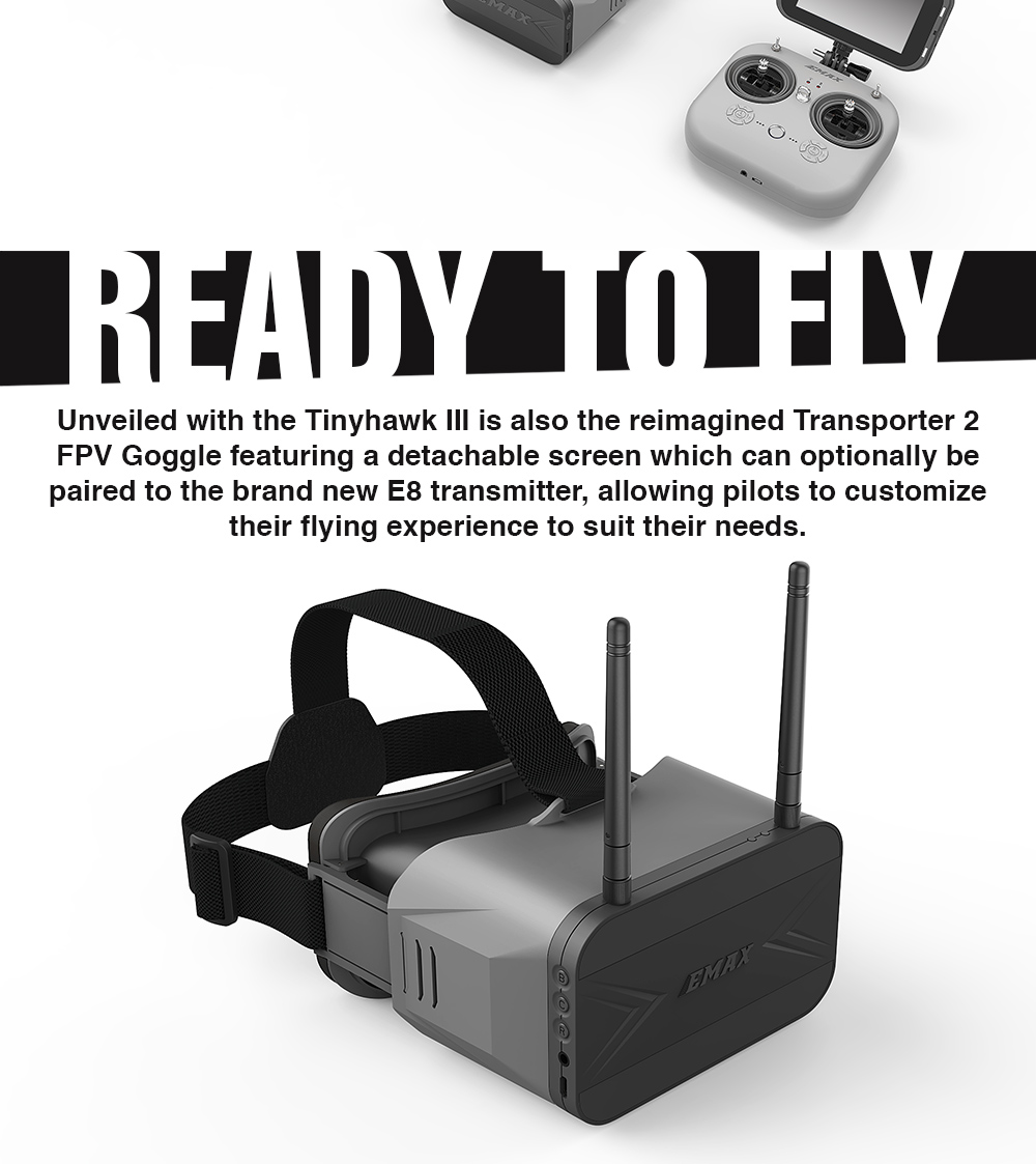 Tinyhawk Iii Rtf Kit 3 Fpv Racing Drone with F4 15000kv Runcam Nano 4 25-100-200mw Vtx 1-2s Frsky D8 Controller Goggles