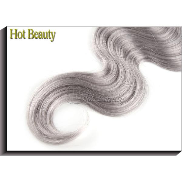 Grey 26 Inch 5A Virgin Brazilian Hair Body Wave Human Hair For Braiding