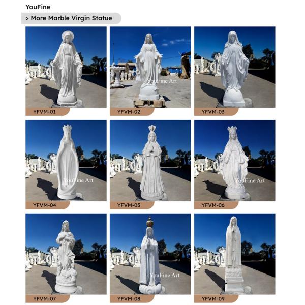 Western Marble Jesus and Mary Statue - Michelangelo's Pieta Reproduction