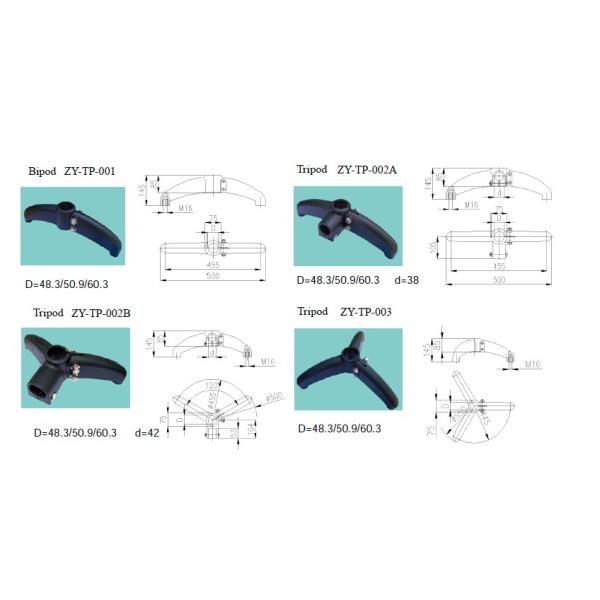 CONVEYOR SUPPORT BASES TRIPOD BIPOD POLYAMIDE MATERIALS CONVEYOR COMPONENTS