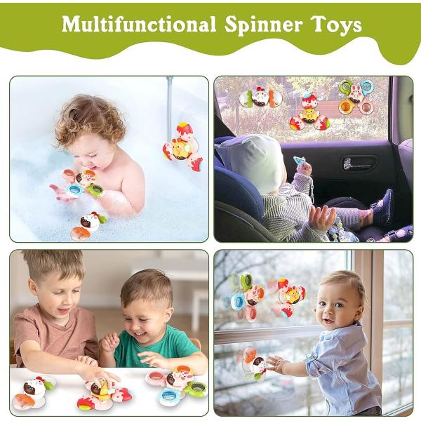 Gender-Neutral Baby Bath Spinner Toy for 2-4 Years Old Rotating and Detachable Sensory Gift