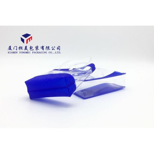 Embossed Blue Soft PVC Bags Super Clear Premium PVC Materials Fashion Style