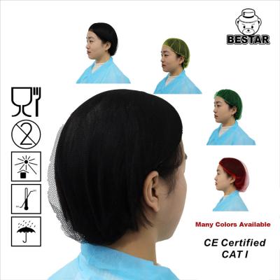Light Nylon Disposable Hair Net Caps Beathable Non Woven Hair Net