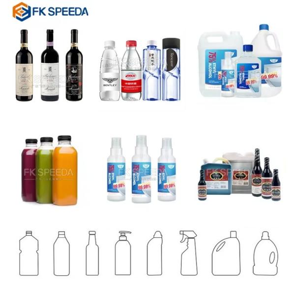 6 cabeças linear garrafa de vidro de plástico bebidas carbonatadas líquido máquina de enchimento linha 50 Hz