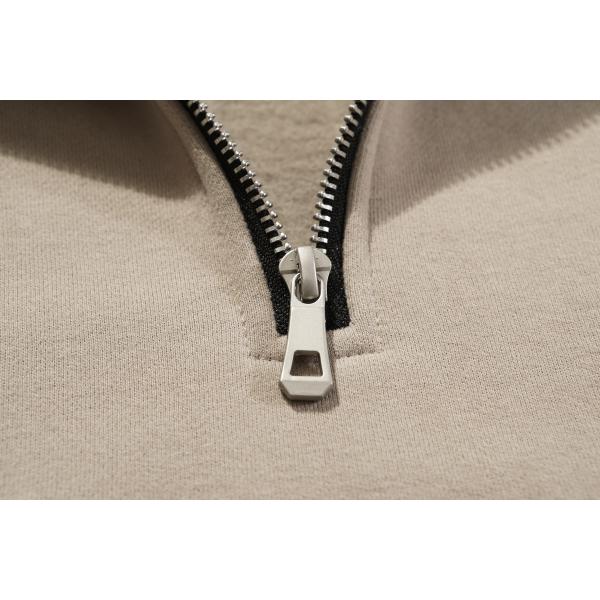 Дизайнер мужчины уличный капустник свитер Crop Top Slim 380g 95% хлопка Half Zip Stand Collar Street Wear капуста