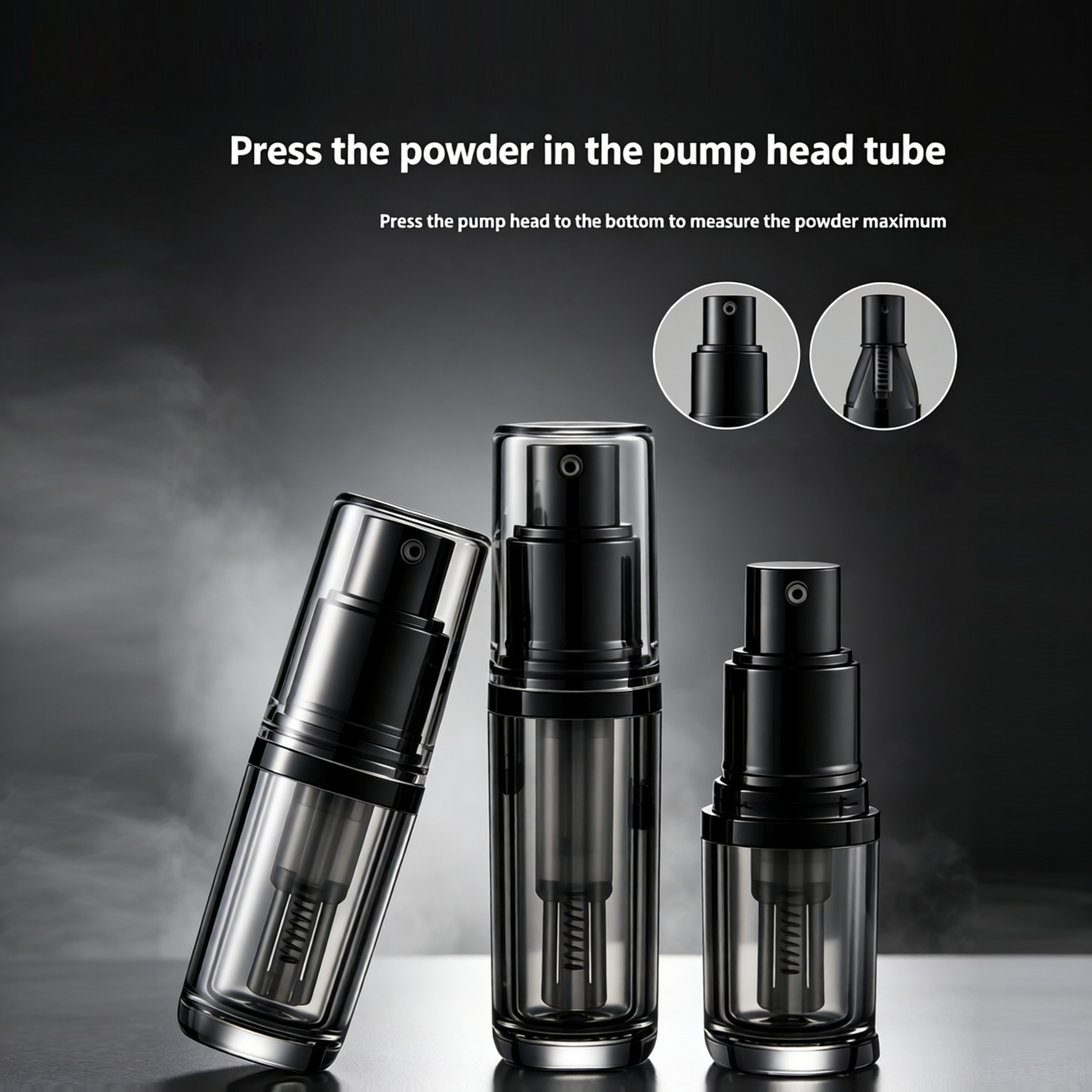 10ml/15ml/20ml Acrylic Dry Powder Spray Bottle with Screw Cap for Cosmetic Packaging (MC-1508)