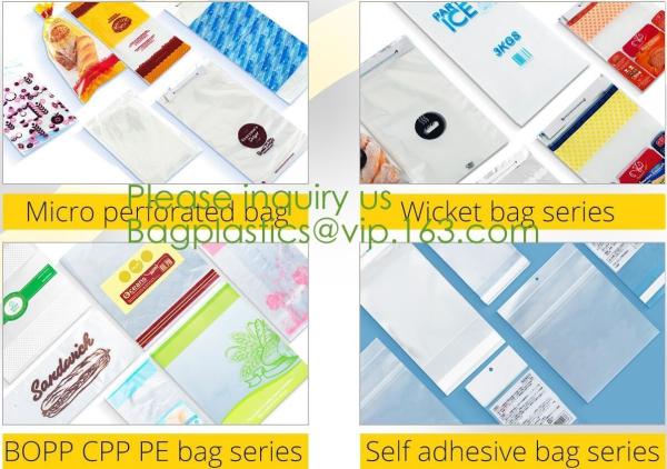 OPP Stand Up Pouch Flower Potted Plant Sleeves Microperforated CPP Bread Bags Bakery