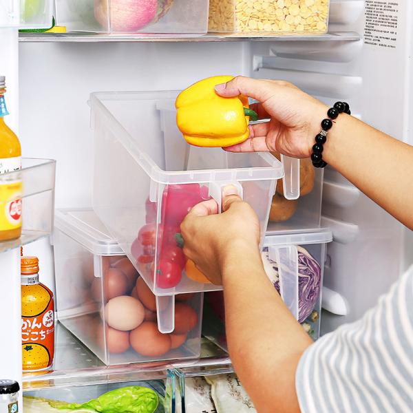 KingWell Rectangle Fridge Stackable Plastic Storage Box Containers