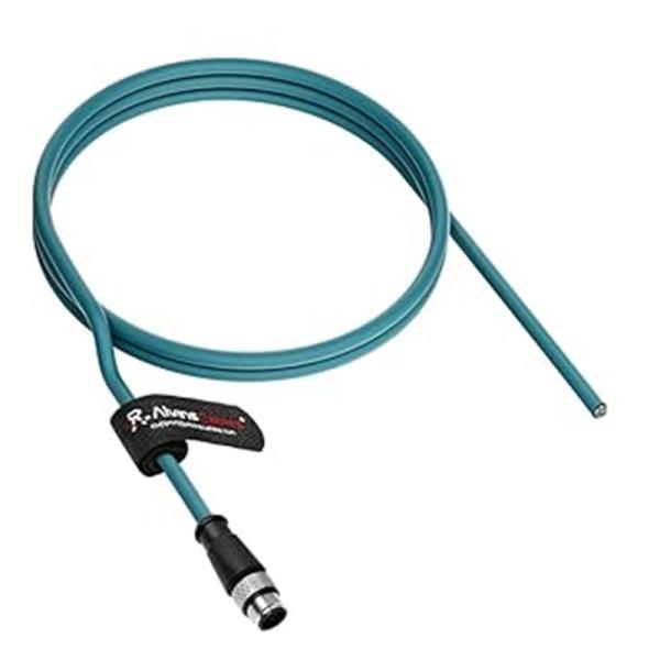 Alvin's Cables M12 A-Code 8 Pin Male to Open End Power I/O Cable Cat6a High-Flex Shielded for Cognex Keyence Basler Industrial Automation Fieldbus Module 26ft/8m, Green