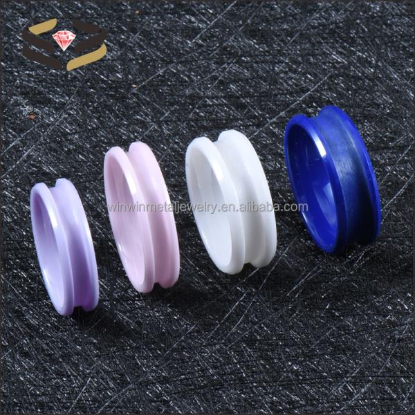 Men'S Blue Wedding Ceramic Rings 6mm 8mm Diamond Shape