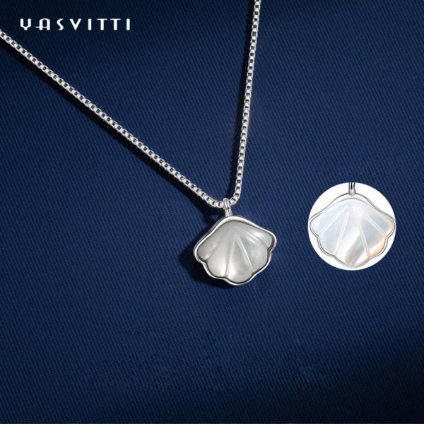 Ожерелье ожерелья 925 цепи ключицы раковины жемчуга естественные стерлинговое серебряное