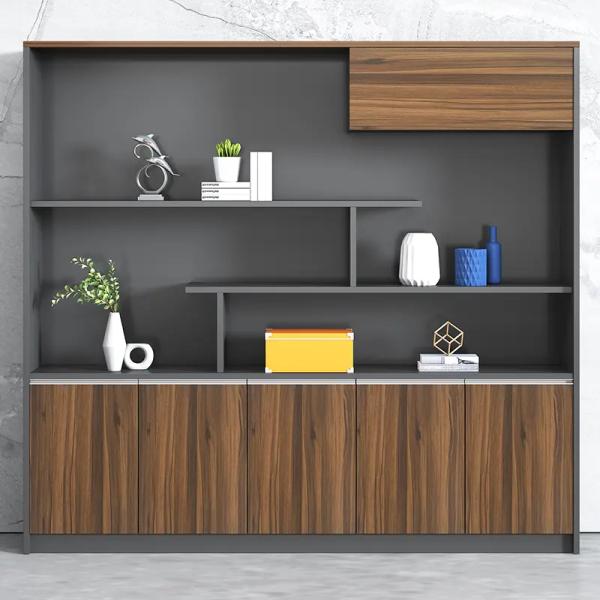 MFC Madeira Presidente Escritório fundo estante de livros estante de exibição para móveis de luxo