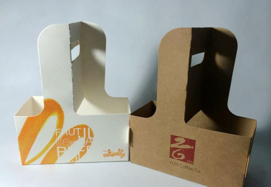 Устранимый держатель бумажного стаканчика Paperboard Kraft несущей кофейной чашки принимает прочь несущую