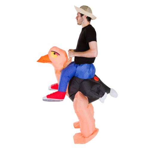 Ostrich Adult Inflatable Costumes , Blue Pink Inflatable Dinosaur Suit