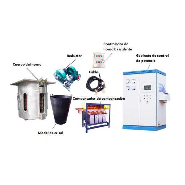Horno de fusión por inducción eléctrica de 100 kg-5T para aleación de aluminio