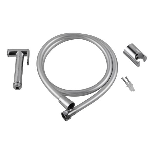 Bathroom Cleaning Round Chrome Brass Toilet Bidet Spray Kit with 1.2m PVC Water Hose