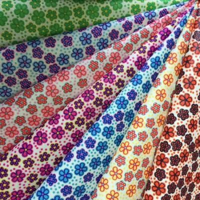 Flower Pattern Printed Faux Leather Fabric Modern Design Eco Friendly