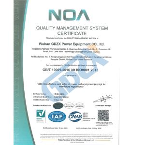 Wuhan GDZX Power Equipment Co., Ltd Certifications
