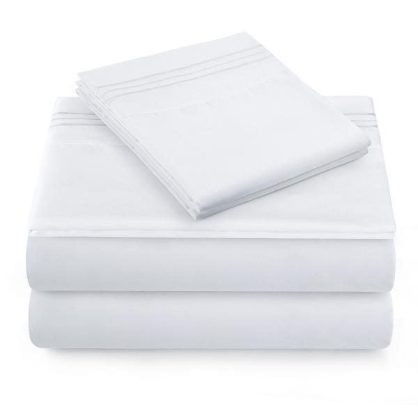 Поливолокно 300tc отель белый вышитый постельное белье одеяло накрытие подушка набор