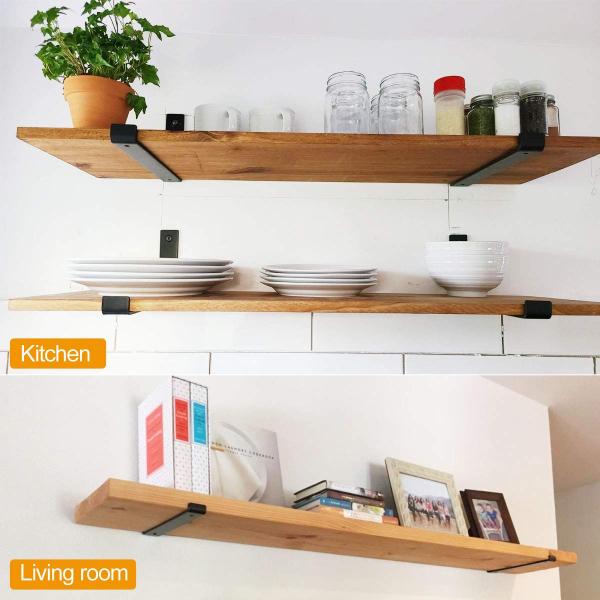 OEM/ODM 10 12 дюймовый деревянный доски рустический железо тяжелой работы черной стены плавучие полки скобки с губами металлической полки скобки