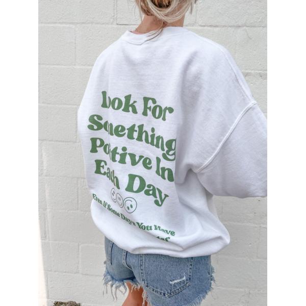 Casual Woven Plain Crew Neck Sweatshirt Turn Down Collar