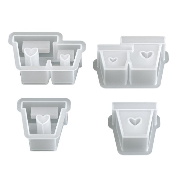 DIY Aromatherapy Gypsum Hollow Heart Flower Pot Silicone Mold Dry Flower Arrangement Flower Basket Pendant Dropping Mold