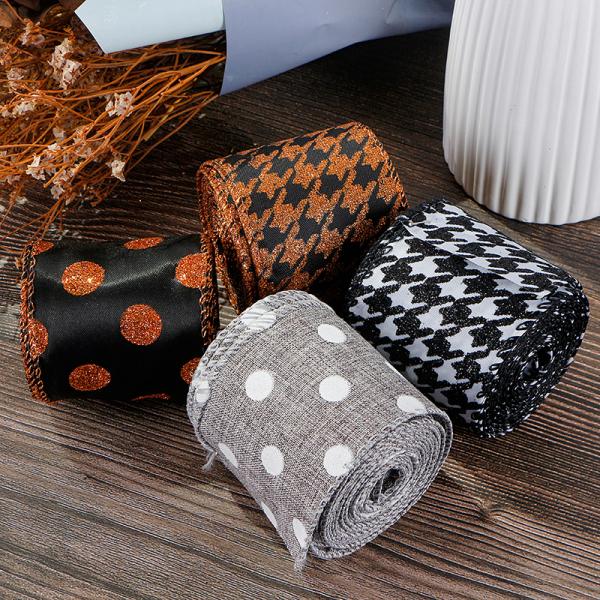 MSD Burlap Fabric Ribbon Wired Edge Ribbon for Craft Decor Support OEM ODM Printed