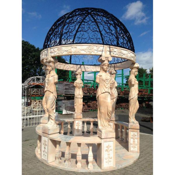 Natural Stone Round Column Terrace Gazebo for City Square Modern Design Wedding Venue