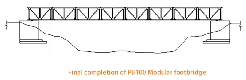PB 100 Модульный стальной мост для ног с быстрой демонтажей