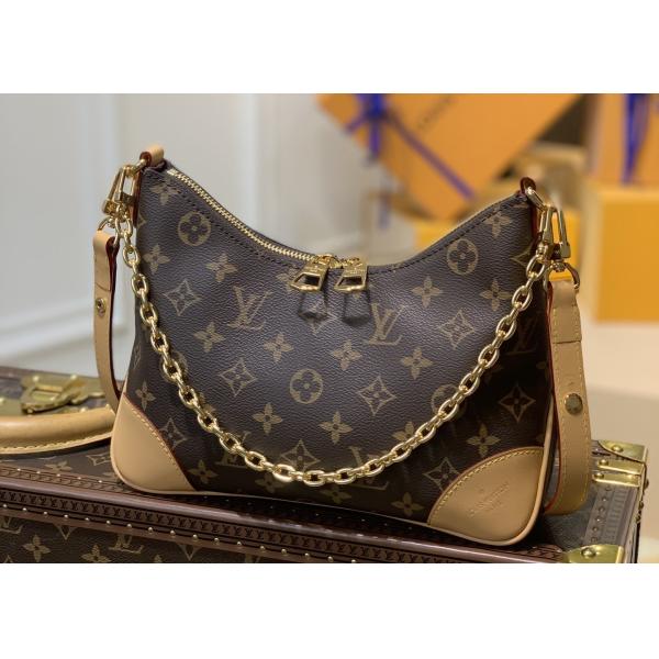 Ladies Odeon Chain 27cm Single Strap Shoulder Handbags Brown