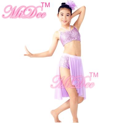 Side Cutoff Skirt Sequin Short Undermeath Top Straps Pinched at Front Centre Belly Dancing Clothes
