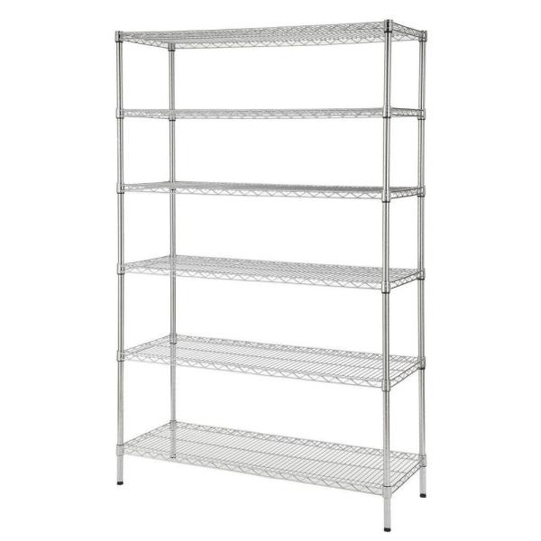 6 Layer Commercial Galvanized Food Storage Rack Adjustable Metal Shelving Units
