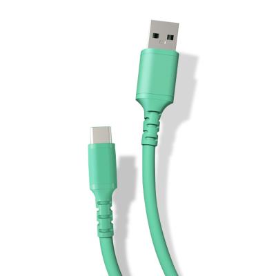 Cabo líquido macio do Usb à do Usb C do silicone, cabo verde do Usb de 5V 3A 3ft