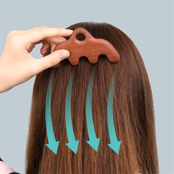 11.7*5.8cm Wooden Scalp Care Massage Comb Body Acupoint Pressing Massage Tool Meridian Dredging Gua Sha Massage Brush
