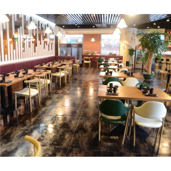 Классические сильные стулья ресторана твердой древесины с кожаными местами ткани