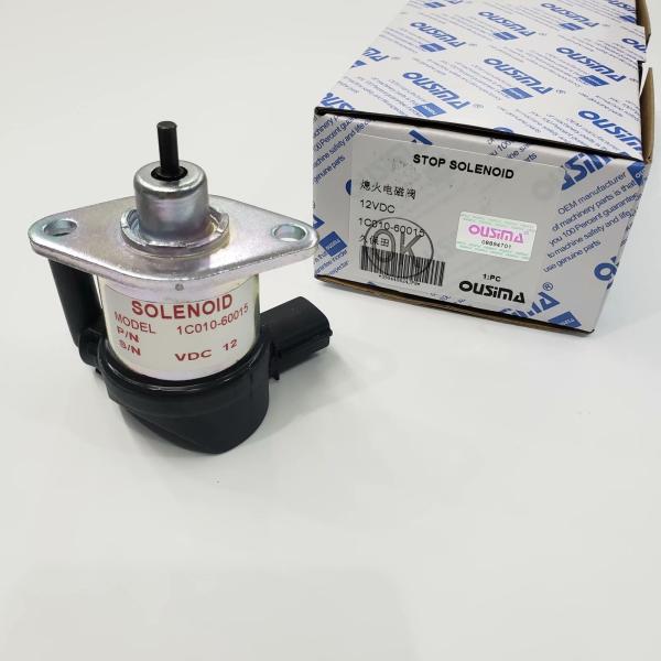 Solenoide 1C010-60015 1C01060015 12VDC da parada do combustível de OUSIMA para as peças de motor de KUBOTA