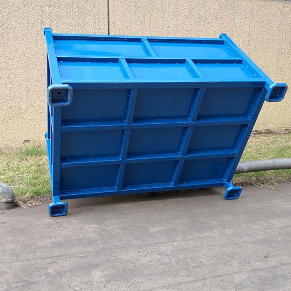 Warehouse Blue Zinc Plated 1000KGS Metal Foldable Container