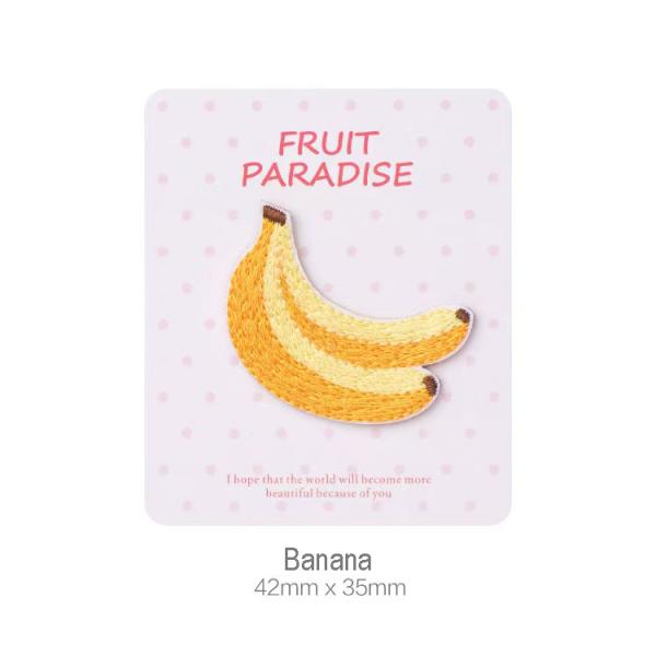 Embroidery Technique Banana Iron-On Decals Durable Long-Lasting Clothing Stickers for Personalization