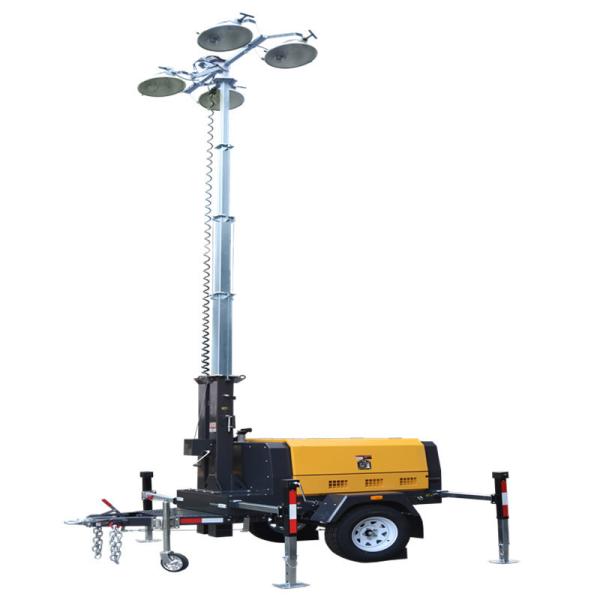 2 Wheel Diesel Powered Light Towers Portable Construction Lights Monitoring Systems Diesel Light Tower