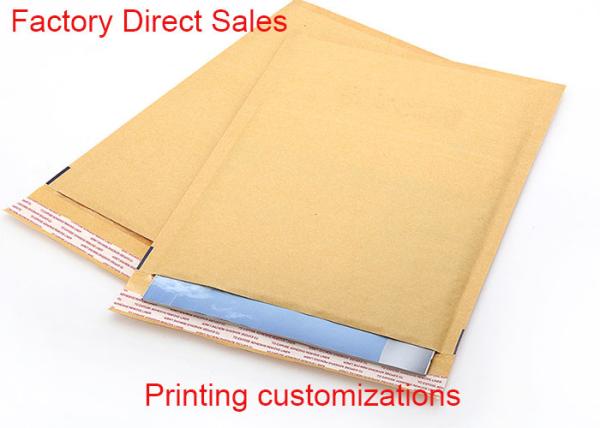 Padded Courier Kraft Paper Bubble Mailers 2 Sealing Sides Logo Printing Envelope
