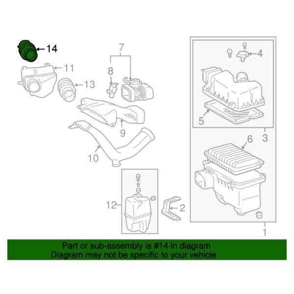 Flexible Cold Air Intake Pipe , Toyota Sienna 2004-2006 3.3L Air Cleaner Intake Hose