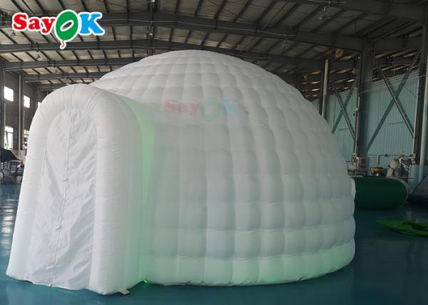 Barraca de bolha inflável branca para acampamento ao ar livre 6 x 5 x 3,2 mH