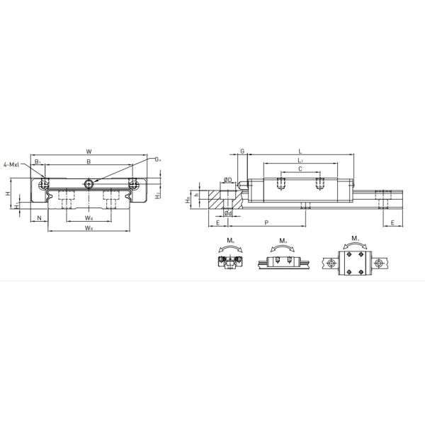7mm Size Machine Tool Guideways HIWIN MGW7C Easy Installation