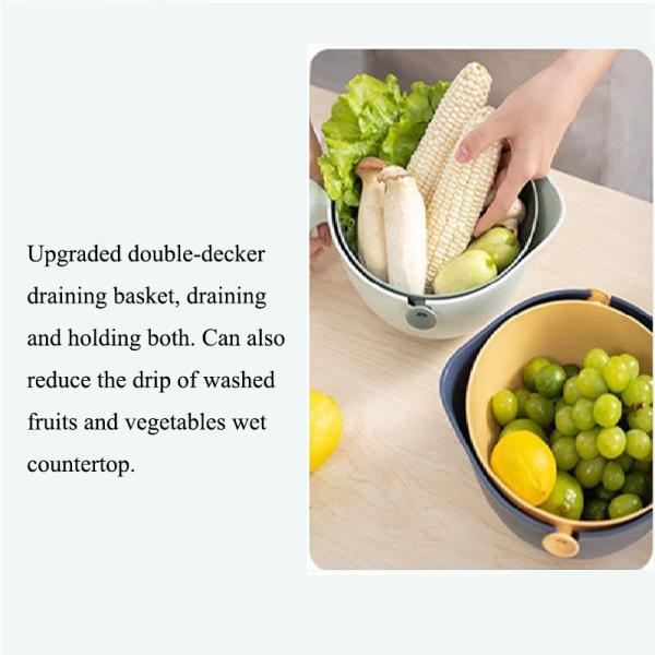 Restaurant Double Layer Detachable Rotating Drainage Basket Plastic Bird Drain Basket