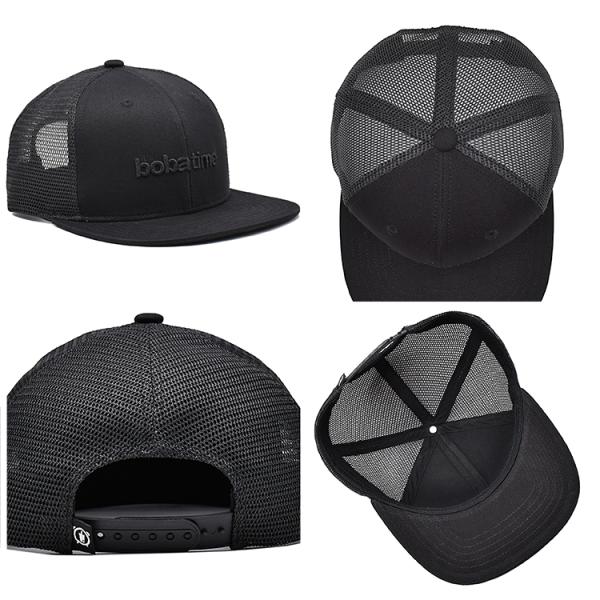 Breathable Cotton 6 Panel Unisex Trucker Cap with Embroidered Logo And Woven Label