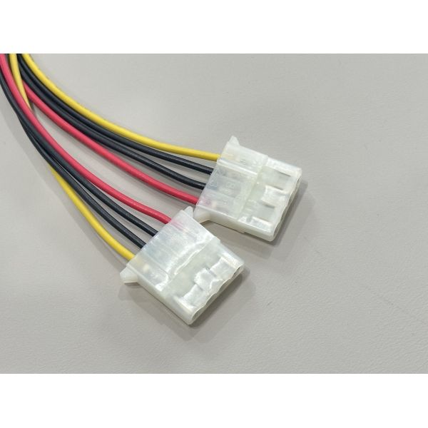Product Title (≈25 words) 4pin power splitter connector cable, male to dual female wire harness, electrical terminals for PSU, SATA,automotive, internal computer power transmission customization