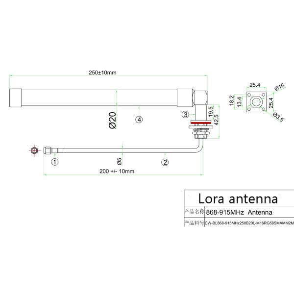 Waterproof Fiberglass Outdoor Omni Directional Antenna Lora 3dBi 868-915 MHz