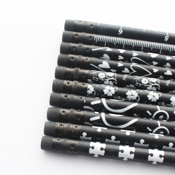Custom presharpened graphite pencil 10pcs soft black wood hb pencil with eraser