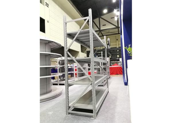 Medium Duty White Metal Storage Shelves , Custom Made Industrial Shelving