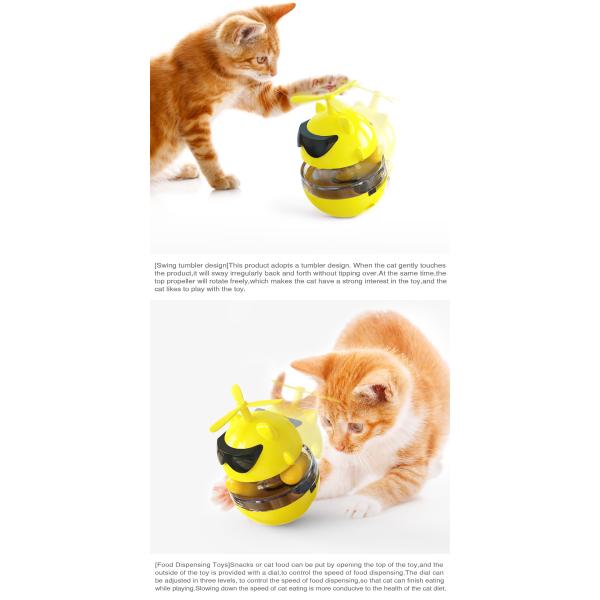 Electric Cat Treat Dispenser Toy / ABS Rechargeable Tumbler Pet Toy ODM